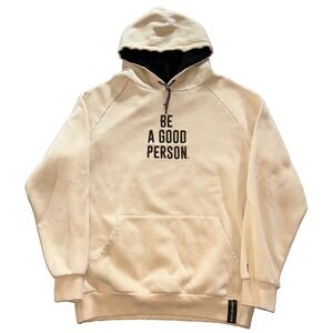 Be A Good Person Signature Hoodie The Most Basic Concept Men's Size L Cream